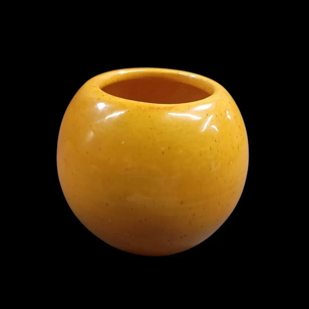 Vintage Hager USA Glazed Pottery Vase Planter Speckled Decor Original Sticker